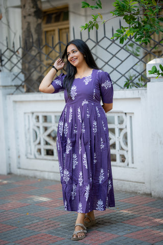ROYAL AMETHYST | MATERNITY COTTON FULL LENGTH