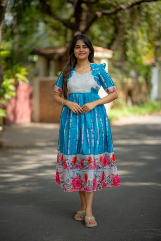 CERULEAN ROSE | MATERNITY MAXI ANKLE  LENGTH