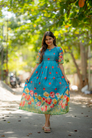 PANSY BORDER | MATERNITY MAXI ANKLE  LENGTH