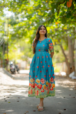 PANSY BORDER | MATERNITY MAXI ANKLE  LENGTH