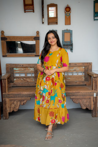COLOURFUL FLOWERS | MATERNITY COTTON FULL LENGTH