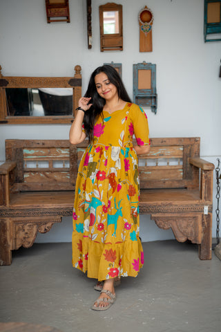 COLOURFUL FLOWERS | MATERNITY COTTON FULL LENGTH