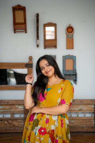 COLOURFUL FLOWERS | MATERNITY COTTON FULL LENGTH