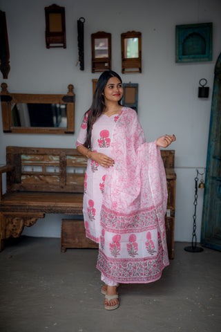 VINATGE SCALLOP | MATERNITY KURTI SET