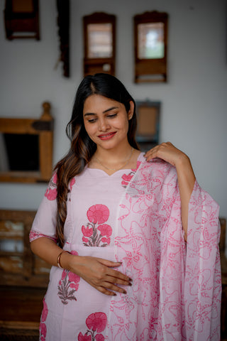 VINATGE SCALLOP | MATERNITY KURTI SET