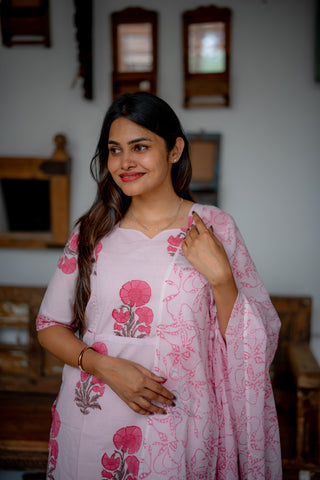 VINATGE SCALLOP | MATERNITY KURTI SET