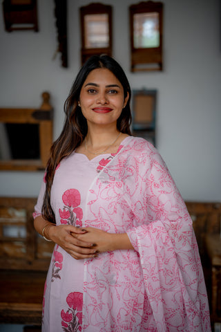 VINATGE SCALLOP | MATERNITY KURTI SET