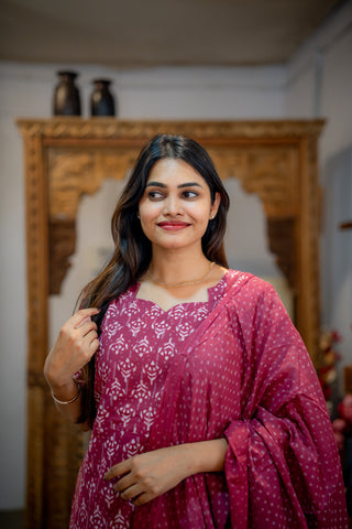 GARNET GLOW | MATERNITY KURTI SET