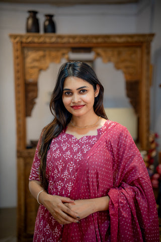 GARNET GLOW | MATERNITY KURTI SET