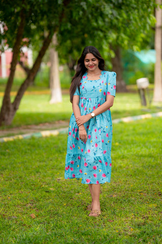 FLORAL SKY | MATERNITY MAXI ANKLE LENGTH