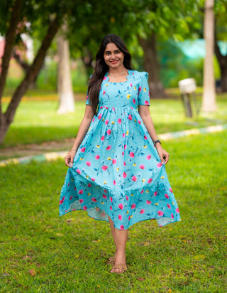 FLORAL SKY | MATERNITY MAXI ANKLE LENGTH