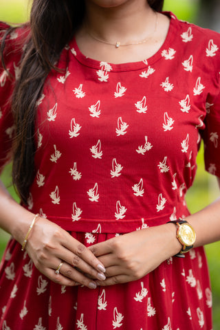 RUBY LEAF | ZIPLESS MATERNITY MAXI-PUFF SLEEVES | FULL LENGTH MAXI