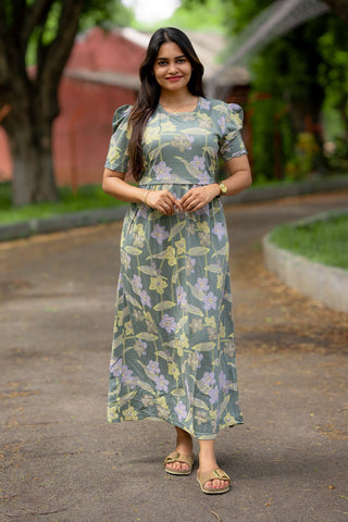 ESTANCIA | ZIPLESS MATERNITY MAXI-PUFF SLEEVES | FULL LENGTH MAXI