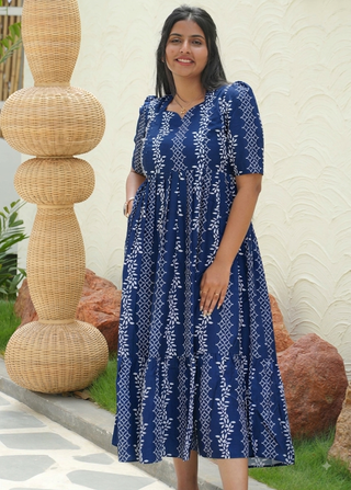 DEEP RAINY FLOWERS | MATERNITY MAXI ANKLE LENGTH