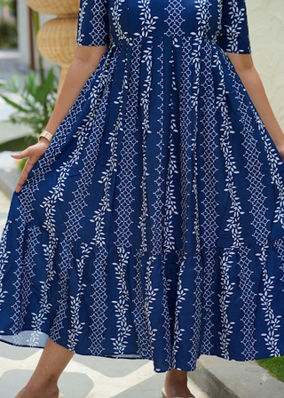 DEEP RAINY FLOWERS | MATERNITY MAXI ANKLE LENGTH