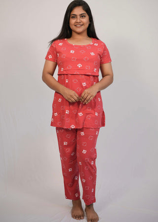 RED LEAF | ZIPLESS FEEDING PANT SET