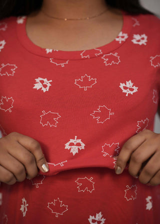 RED LEAF | ZIPLESS FEEDING PANT SET