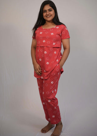 RED LEAF | ZIPLESS FEEDING PANT SET