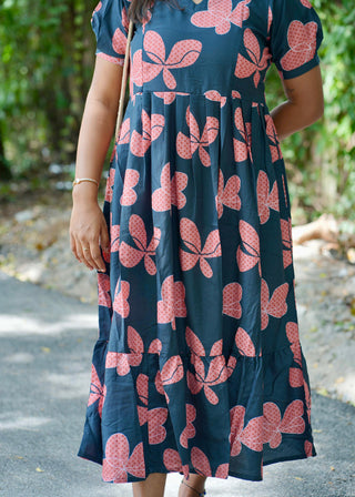 DARK GREEN FLORA| MATERNITY MAXI ANKLE LENGTH