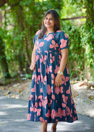 DARK GREEN FLORA| MATERNITY MAXI ANKLE LENGTH