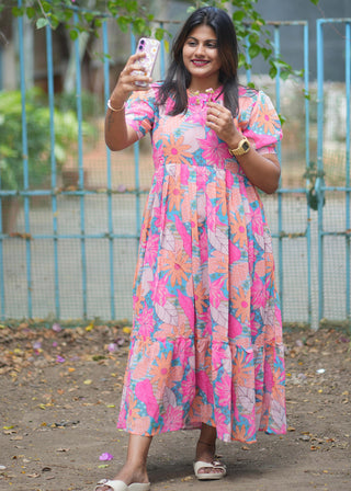 PINK PARADISE | MATERNITY GEORGETTE MAXI ANKLE LENGTH