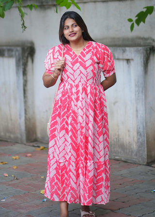 CHEVRON DREAM | MATERNITY GEORGETTE MAXI ANKLE LENGTH