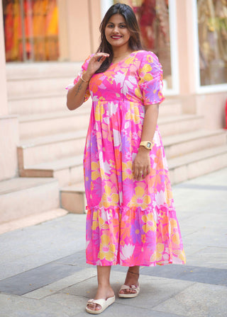 COLOURFUL FLOWERS | MATERNITY GEORGETTE MAXI ANKLE LENGTH