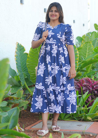 BLUE LEAFY | MATERNITY MAXI ANKLE LENGTH