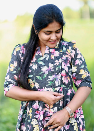 MIDNIGHT GARDEN | MATERNITY MAXI ANKLE LENGTH