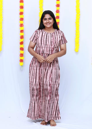 LINES | ZIPLESS MATERNITY MAXI-SHORT SLEEVES | ANKLE LENGTH MAXI