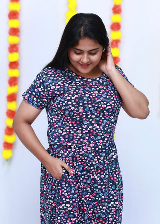 TINY GARDEN | ZIPLESS MATERNITY MAXI-SHORT SLEEVES | ANKLE LENGTH MAXI