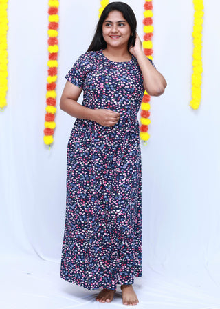 TINY GARDEN | ZIPLESS MATERNITY MAXI-SHORT SLEEVES | ANKLE LENGTH MAXI