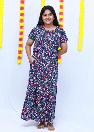 TINY GARDEN | ZIPLESS MATERNITY MAXI-SHORT SLEEVES | ANKLE LENGTH MAXI