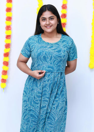 SWRILS | ZIPLESS MATERNITY MAXI-SHORT SLEEVES | FULL LENGTH MAXI