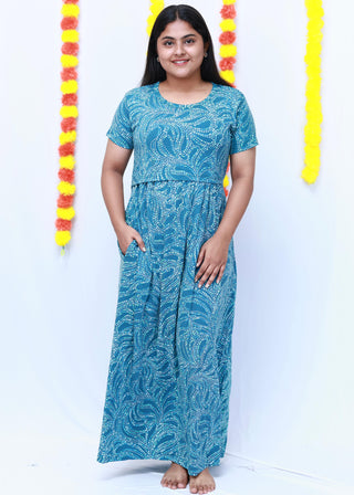 SWRILS | ZIPLESS MATERNITY MAXI-SHORT SLEEVES | FULL LENGTH MAXI