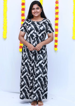INKRUSH | ZIPLESS MATERNITY MAXI-SHORT SLEEVES | FULL LENGTH MAXI
