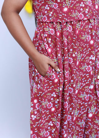 LEAFY RUFFLE | ZIPLESS MATERNITY MAXI-SHORT SLEEVES | FULL LENGTH MAXI