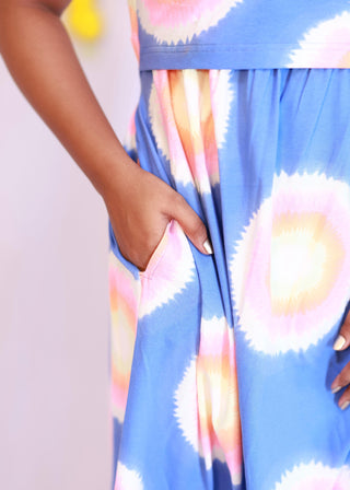 RAINBOW | ZIPLESS MATERNITY MAXI-PUFF SLEEVES | FULL LENGTH MAXI