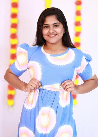 RAINBOW | ZIPLESS MATERNITY MAXI-PUFF SLEEVES | FULL LENGTH MAXI