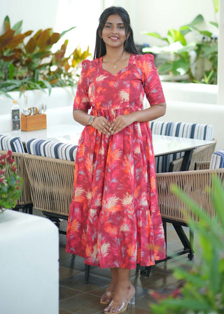 MAJESTIC RED | MATERNITY MAXI ANKLE LENGTH