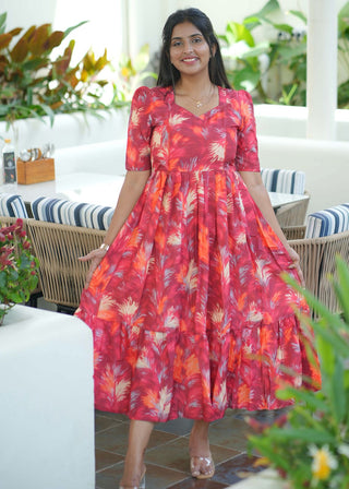 MAJESTIC RED | MATERNITY MAXI ANKLE LENGTH