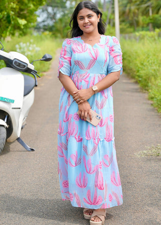 PINK BLOOM | MATERNITY GEORGETTE MAXI ANKLE LENGTH