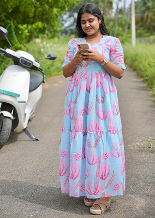 PINK BLOOM | MATERNITY GEORGETTE MAXI ANKLE LENGTH