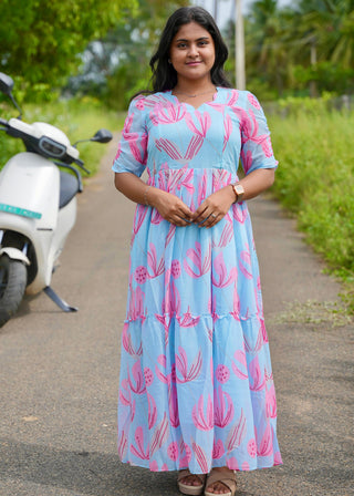 PINK BLOOM | MATERNITY GEORGETTE MAXI ANKLE LENGTH