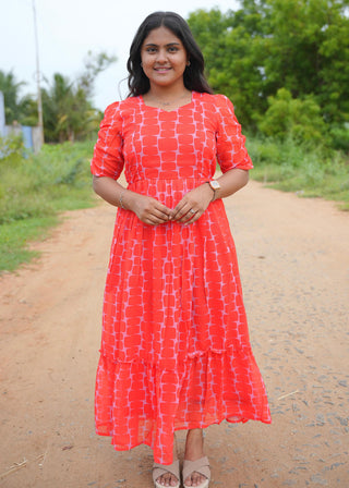 RED BLOCK CHIC | MATERNITY GEORGETTE MAXI ANKLE LENGTH