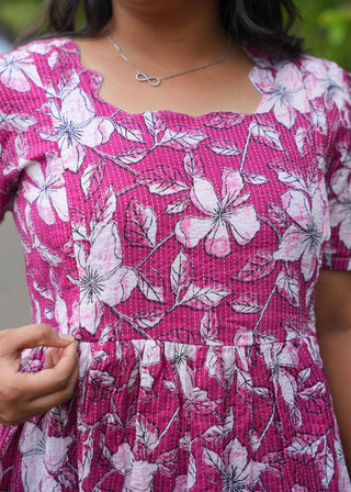 HIBISCUS | MATERNITY KANTHA COTTON MAXI ANKLE LENGTH