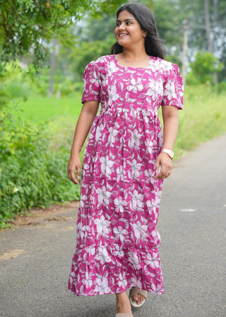 HIBISCUS | MATERNITY KANTHA COTTON MAXI ANKLE LENGTH