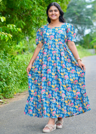 MULTI FLORAL | MATERNITY KANDHA COTTON MAXI ANKLE LENGTH