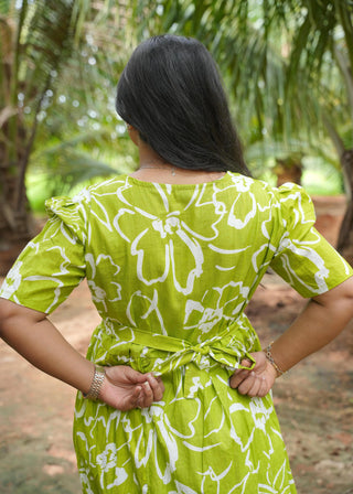 GREENERY CHARM | MATERNITY COTTON MAXI ANKLE LENGTH