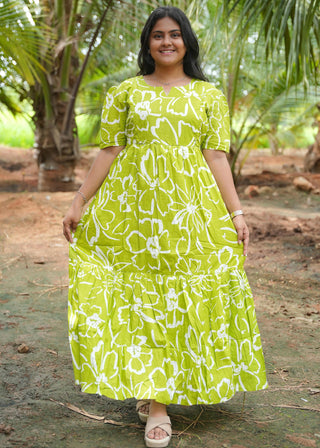 GREENERY CHARM | MATERNITY COTTON MAXI ANKLE LENGTH